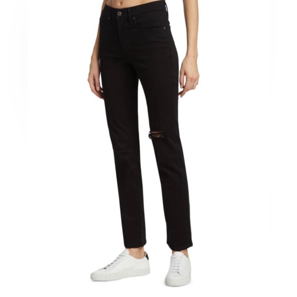 LEVI'S 724 High Rise Straight Leg Jeans in Black Pixel